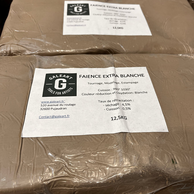 Faïence extra-blanche- 12,5kg
