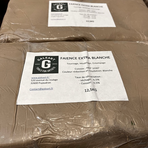 Faïence extra-blanche- 12,5kg