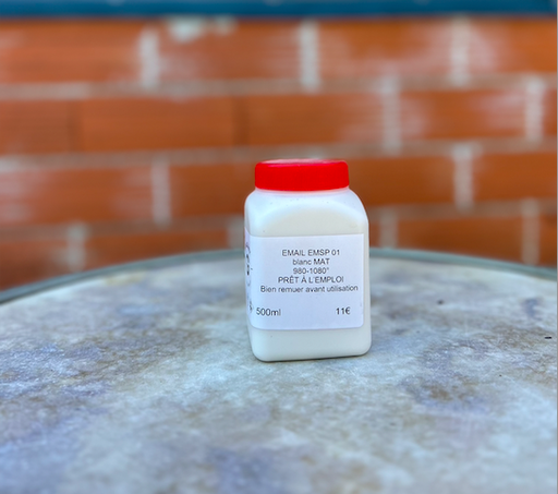 EMSP01 - Blanc mat - 500 ml prêt à l'emploi - 980° à 1260°